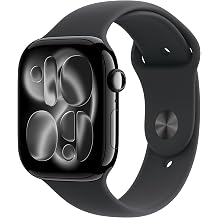 Apple Watch Series 11 [GPS 46mm] Smartwatch with Jet Black Aluminum Case with Black Sport Band - M/L. Sleep Score, Fitness Tracker, Health Monitoring, Always-On Display, Water Resistant