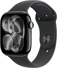 Watch Series 11 [GPS 46mm] Smartwatch with Jet Black Aluminum Case with Black Sport Band - M/L. Sleep Score, Fitness Tracker, Health Monitoring, Always-On Display, Water Resistant