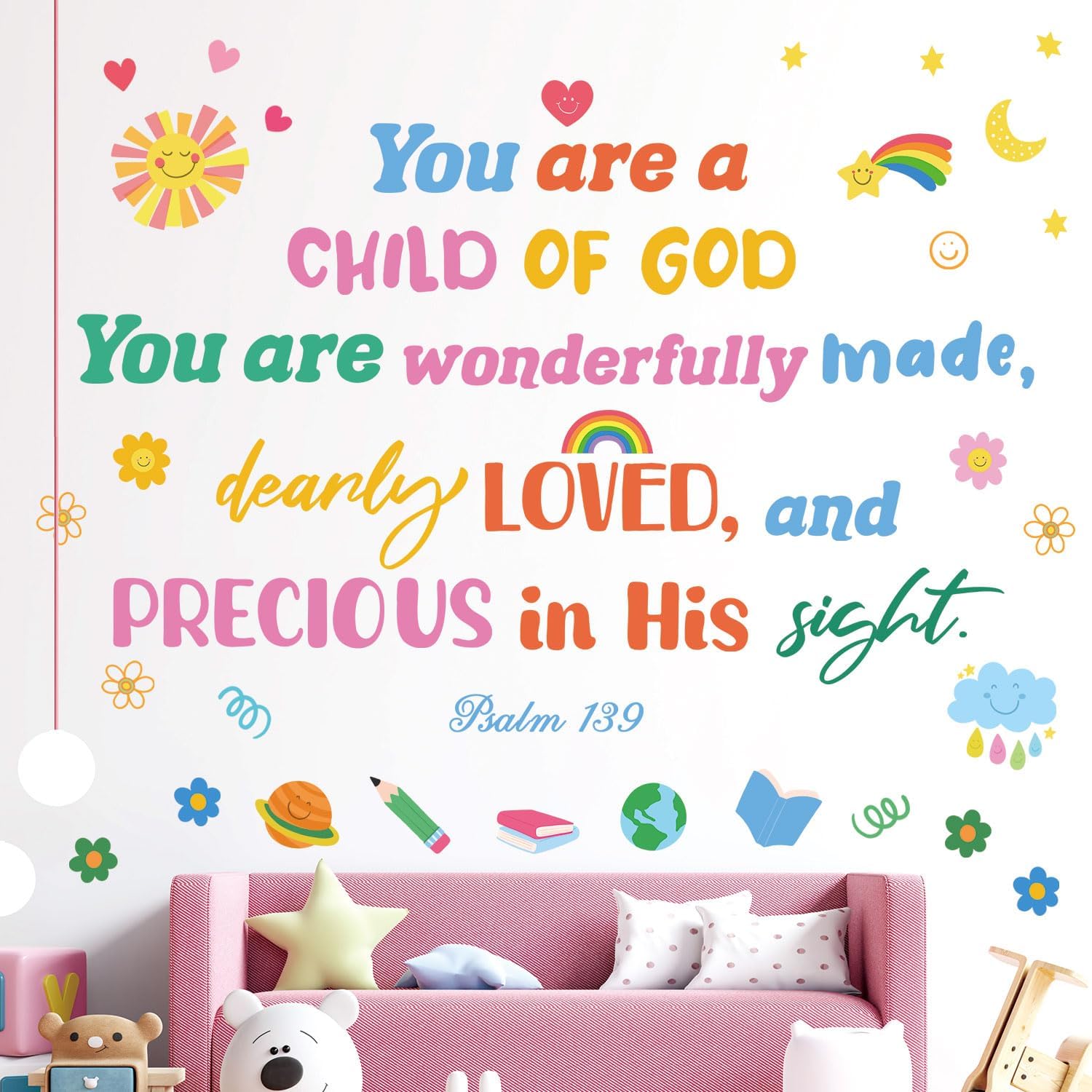 DECOWALL DS6-8085 Bible Quote Wall Stickers Decals Kids Inspirational Christian Vinyl Home Bedroom Religious Room Living Scripture Art God Prayer