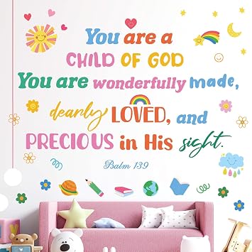 DECOWALL Child of God Bible Quote Wall Decals Stickers Kids Room (DS6-8085)