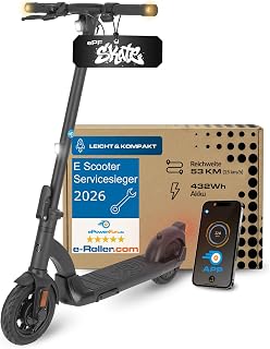 ePowerFun ePF-Skate E-Scooter mit Straßenzulassung 15,9kg leicht & kompakt | 53 km Reichweite, 1200 W Peak, 500 W Heckantrieb, 9 Zoll Luftreifen, Blinker vorn + hinten, App-Wegfahrsperre, IP65