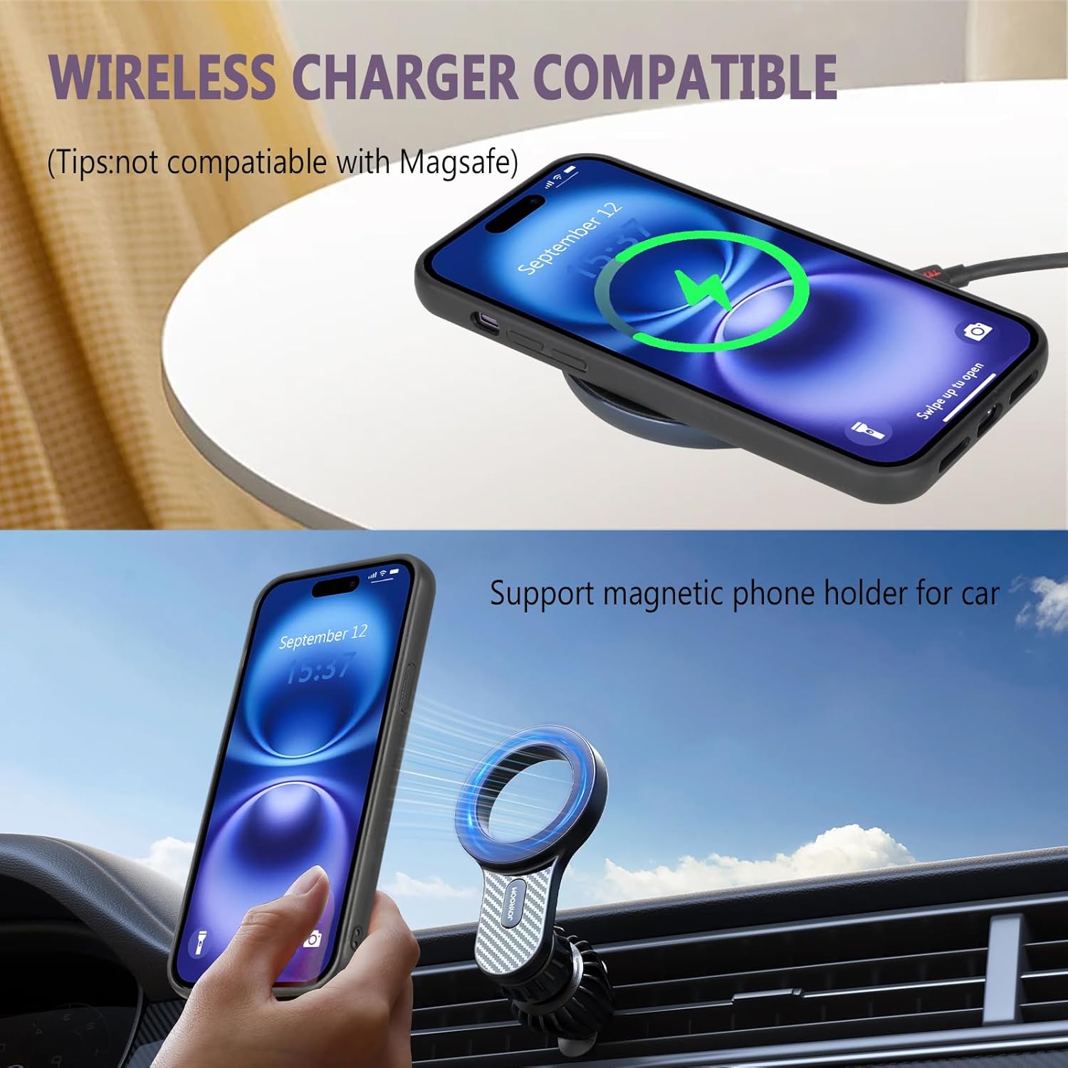 Wallet Case for iPhone 16 with Card Holder/Crossbody Wallet/Strap,[RFID Blocking][Magnetic] PU Leather Shockproof Protective Cover iPhone 16 Phone Case,6.1in,Purple