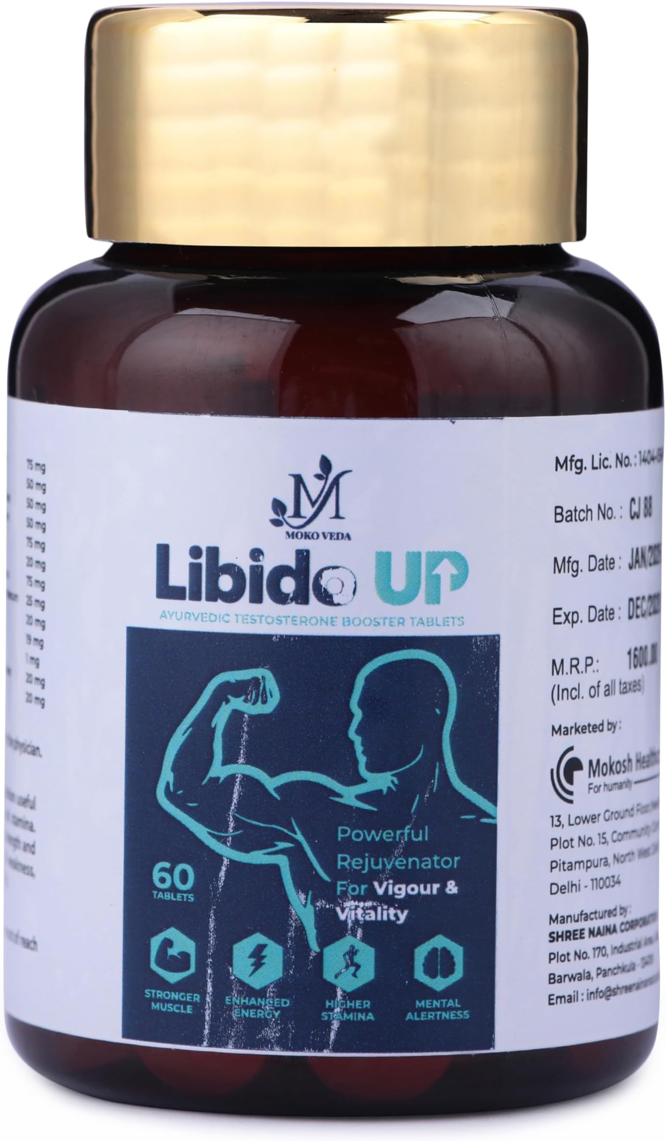 Libido Up Ayurvedic Men’s Wellness Tablets (60 Tablets) – Herbal Vitality & Stamina Support Formula with Shilajit, Safed Musli, Kaunch Beej & Ashwagandha – Daily Rejuvenation for Overall Male Wellness