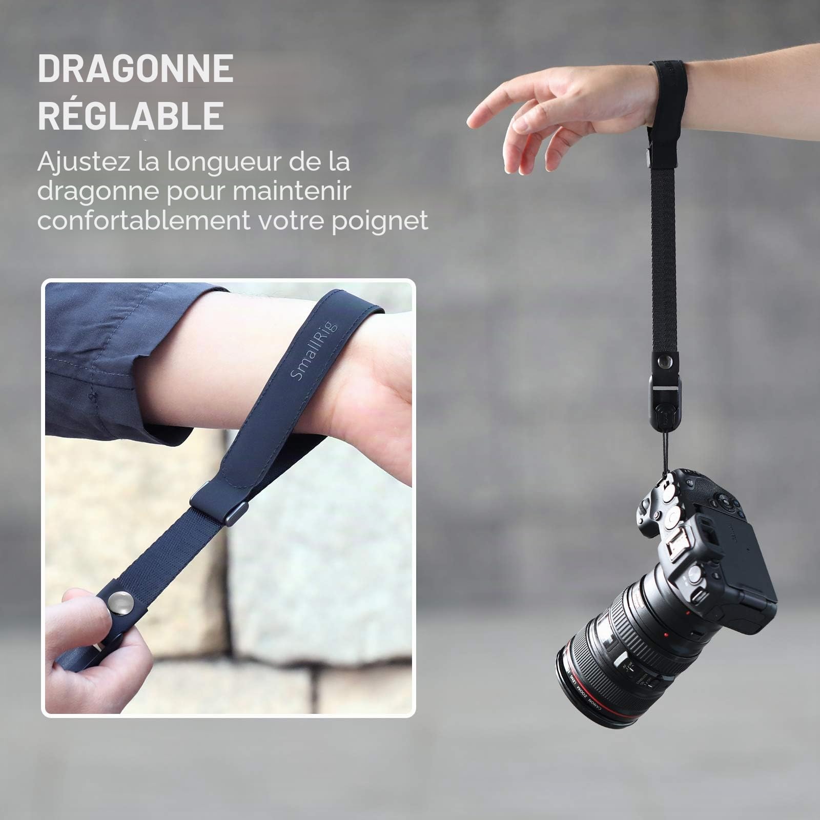 SMALLRIG Dragonne en Néoprène pour Canon pour Nikon pour Sony pour Fujifilm pour Olympus DSLR SLR - 2398