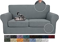 Vista 52 de JIVINER Fundas de sofá de 3 piezas para sofá de 2 cojines, funda de sofá elástica con 2 fundas de cojín de asiento extra grandes, fundas gruesas