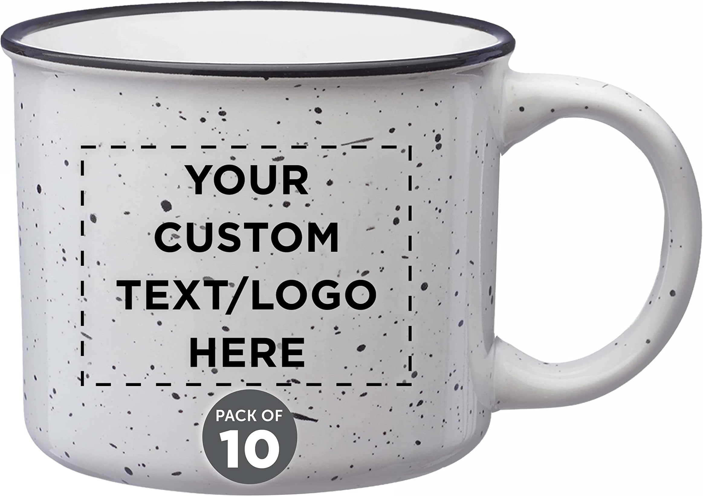 - DISCOUNT PROMOS Custom Ceramic Campfire Coffee Mugs 13 oz. Set of 10, Personalized Bulk Pack - Perfect for Tea, Espresso, Cappuccino, Hot Cocoa - White