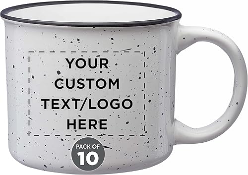 Miniatura 10 de DISCOUNT PROMOS Juego de 50 tazas de café personalizadas de cerámica para fogata, 13 onzas, paquete personalizado a granel, perfecto para té,