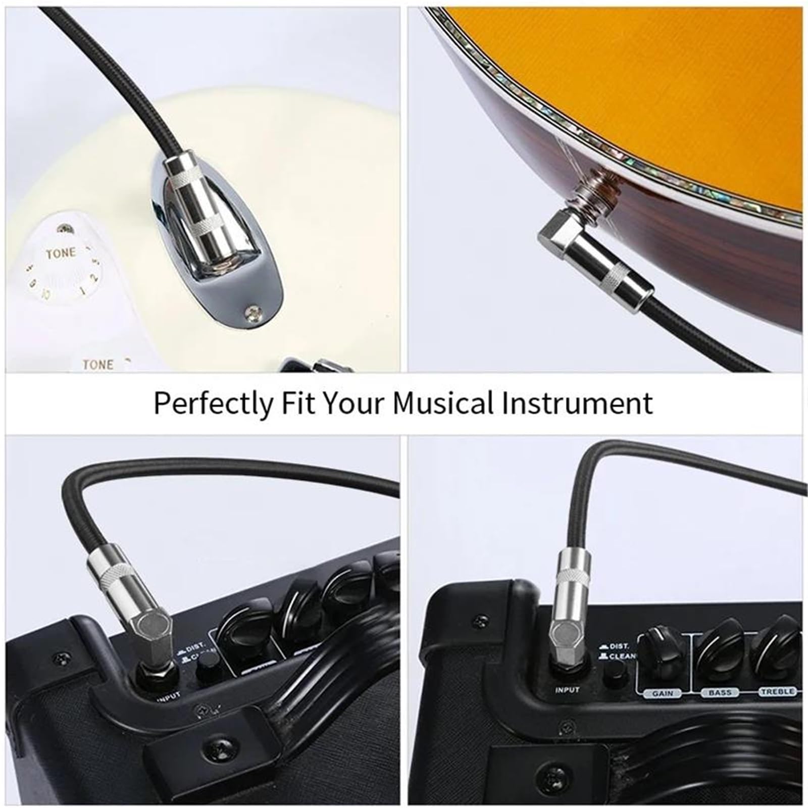 Guitar Cable de Audio Cable Para Instrumentos De 10 Pies Diseño Portátil Cable 6,35mm Compatible Con Guitarras Eléctricas Y Teclados | Cable de para guitarra