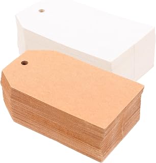 200pcs Blank Dual-Sided Hanging Tags for Jewelry Pricing Kraft Tags Smooth Writing for Crafts Weddings and Labeling