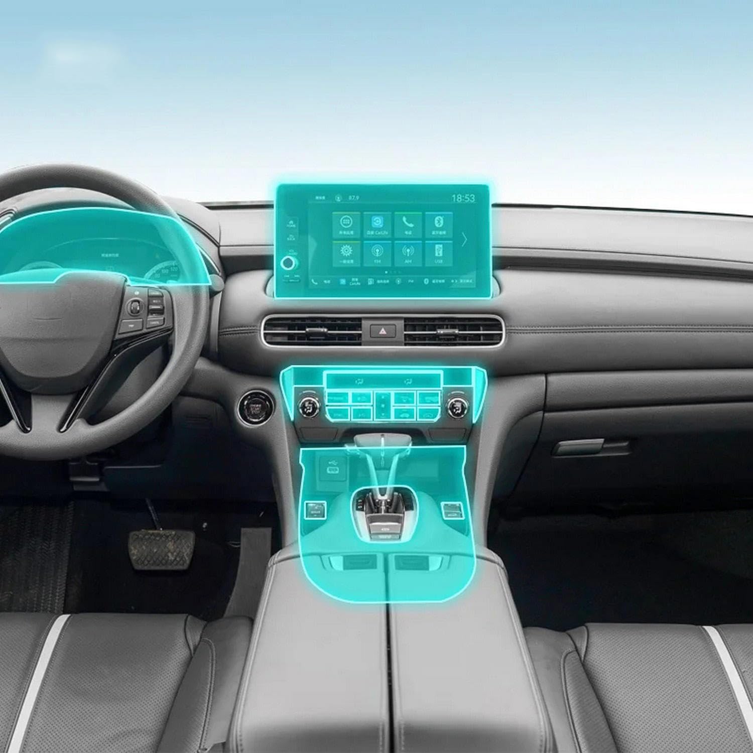 Film protection GPS voiture Honda UR-V protection console centrale TPU anti-rayures