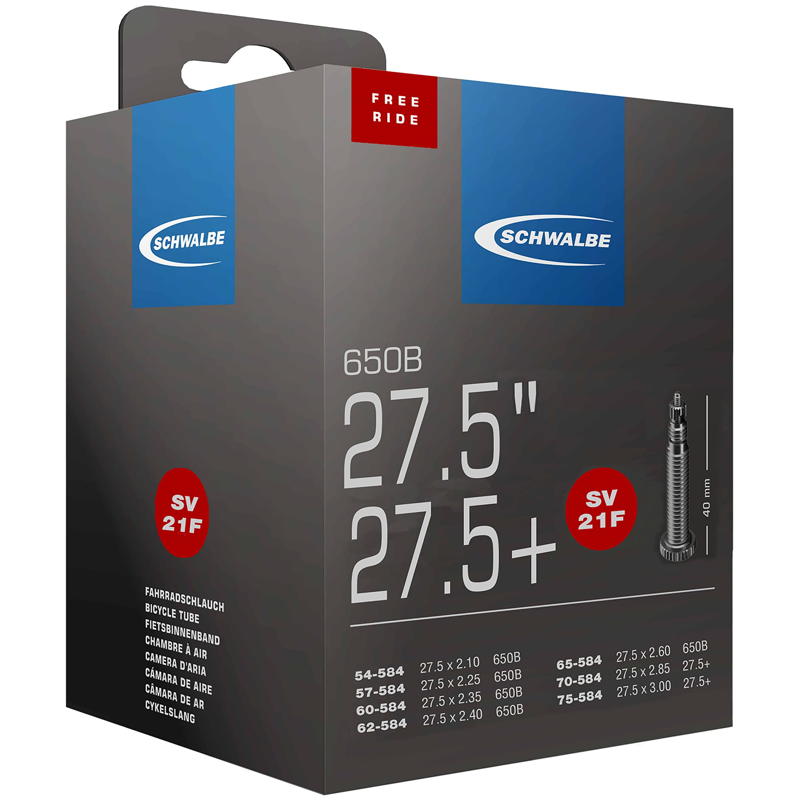 Schwalbe SV21F Tube Presta Lightweight 200 g - 27.5 x 2.10-2.30 Inches :  Amazon.com.au: Sports, Fitness \u0026 Outdoors