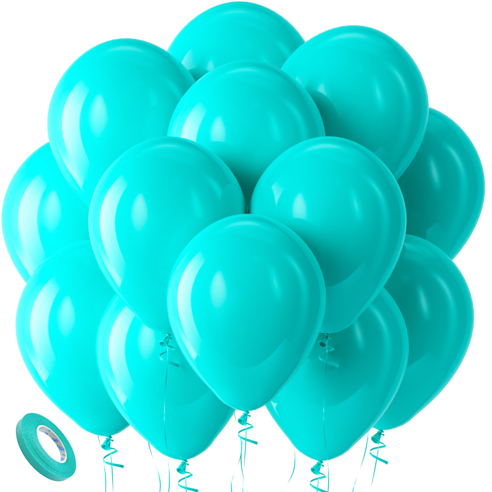100 Globos Azul Turquesa de Látex Globos Cumpleaños - Kelfara 12 Pulgadas Globos Cumpleaños Turquesa Azul Turquesa Pastel de Helio Balloons Fiesta para Decoración Aniversario Boda Baby Shower