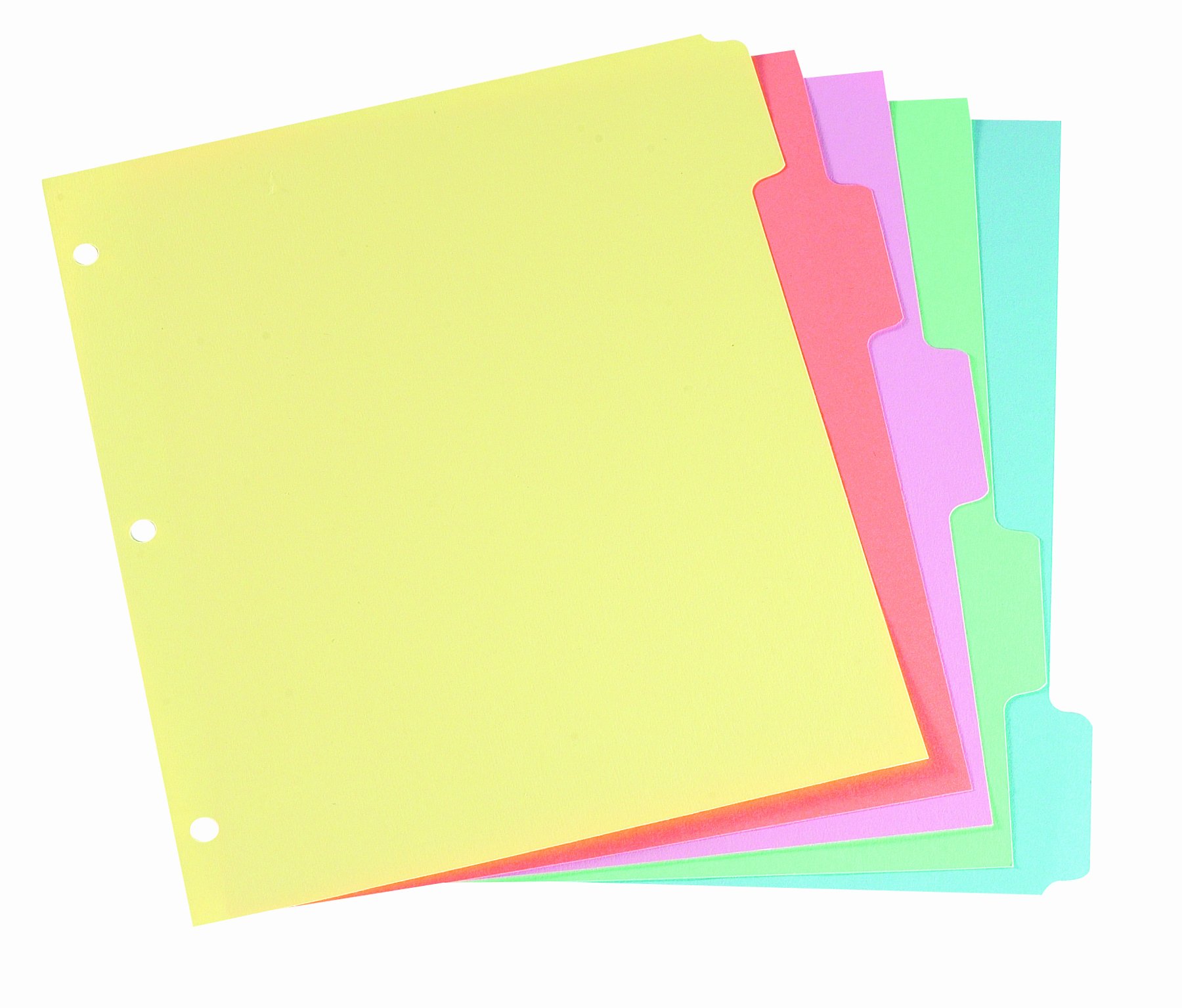 Oxford Binder Dividers, Easy-Index, 5-Tab Set, Multicolor, Letter Size, Instant Index Tabs, 3-Hole Punched, Eco-Friendly Recycled Fiber, Class Schedule Page, Office School Organiza