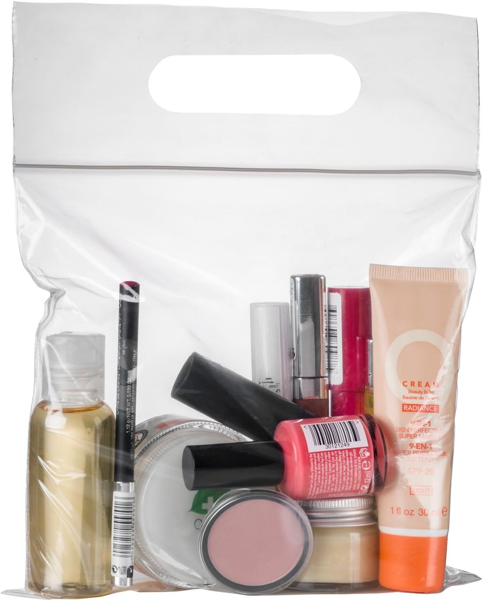Ati NomadAirport Security Compliant Toiletry Bags for Hand Luggage Liquids 15 Pack, Clear, 10 Pack