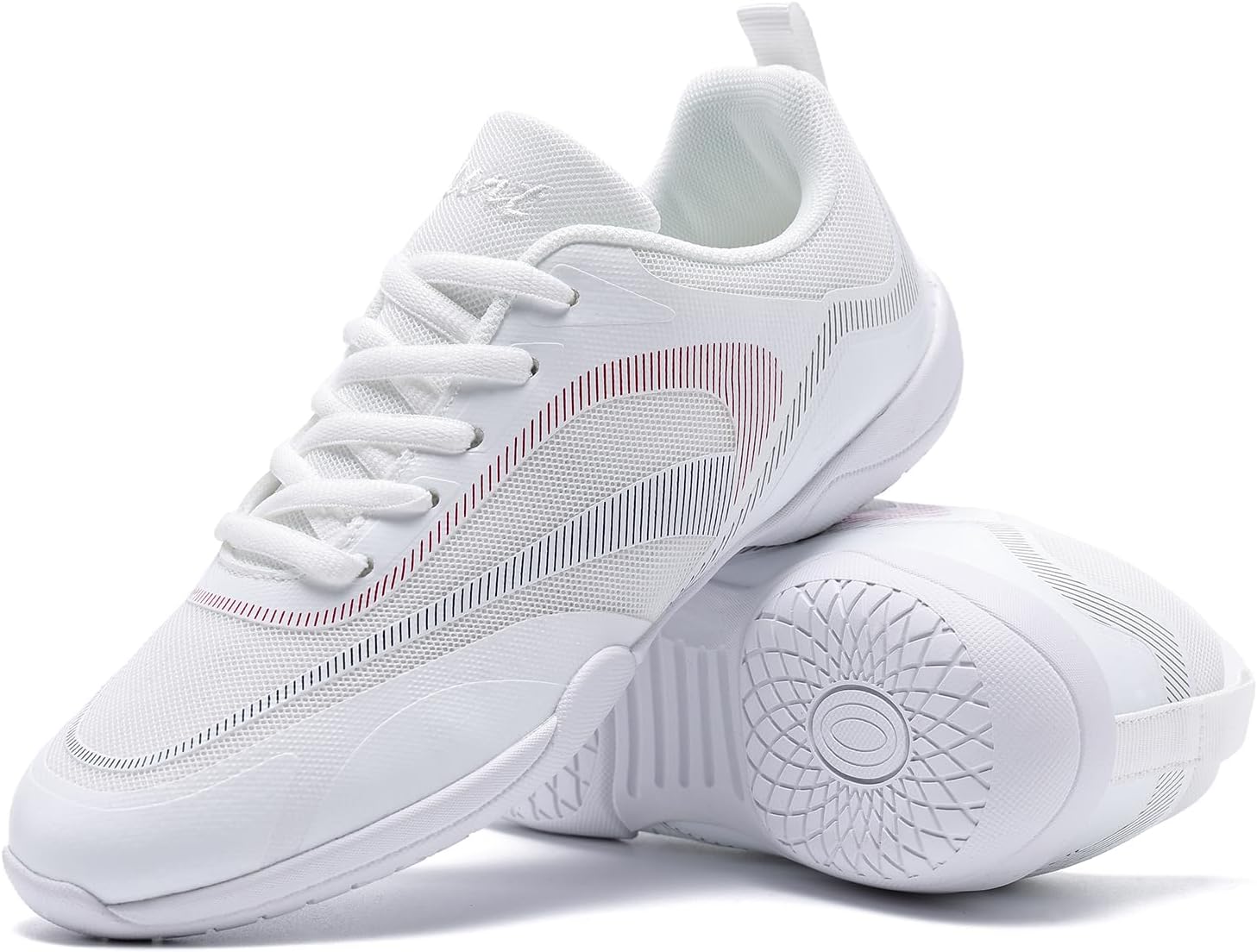 White Cheer Shoes for Womens Cheerleading Shoes Girls Youth Cheerleading Shoe Tennis Training Athletic Flats Breathable Cheer Sneaker Size