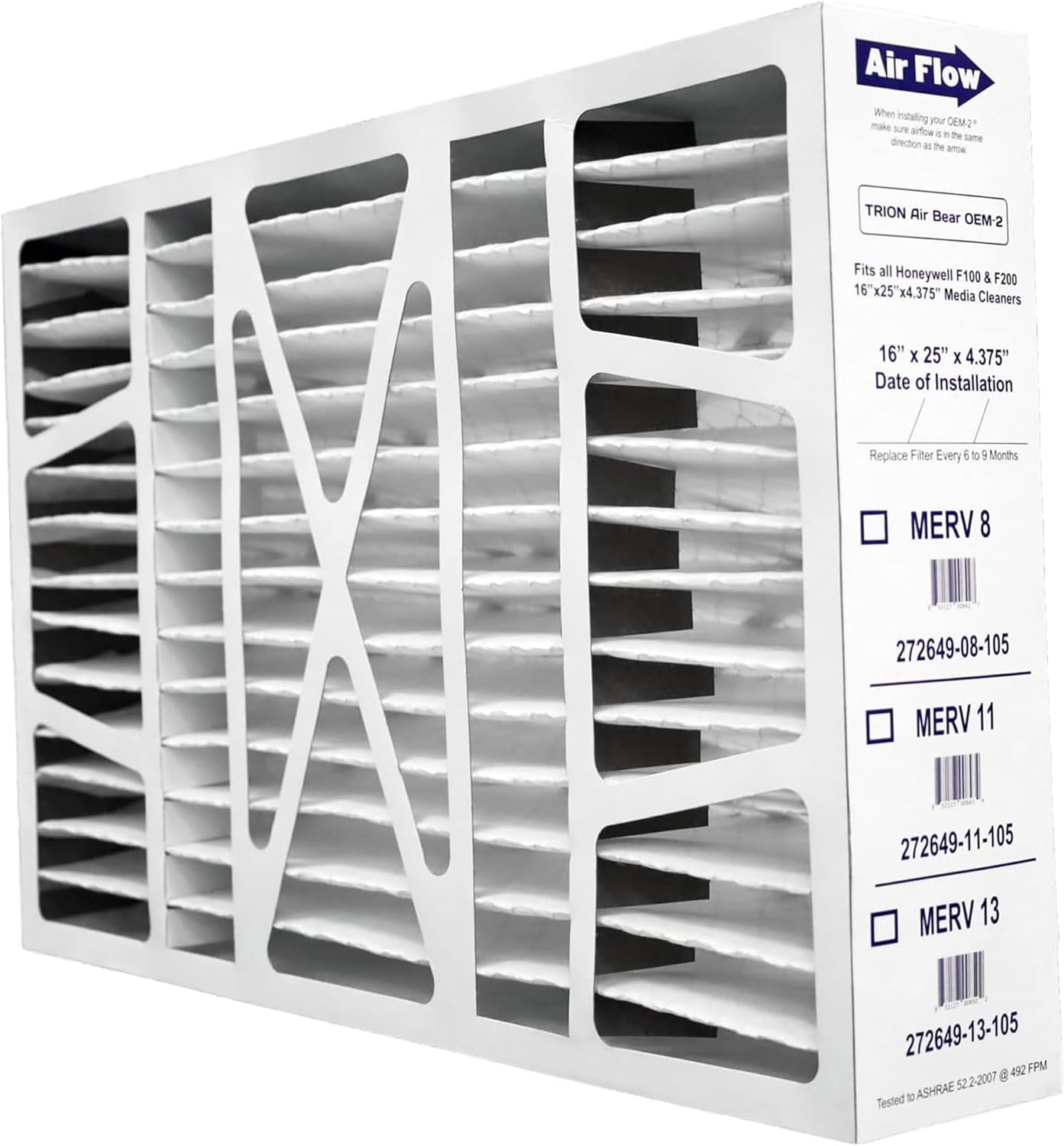 Trion Air Bear 16x25x4" MERV 8 Replacement Air Purifier Filter, 2pk (Open Box)