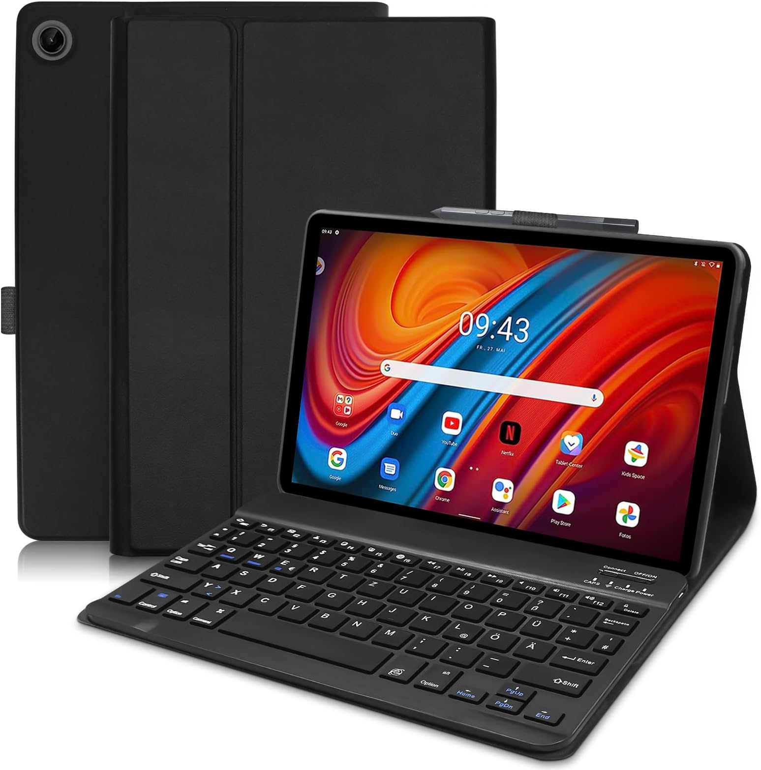 Lielax Tastatur Hülle für Lenovo Tab M10 10,1 Zoll, Slim Schutzhülle ...