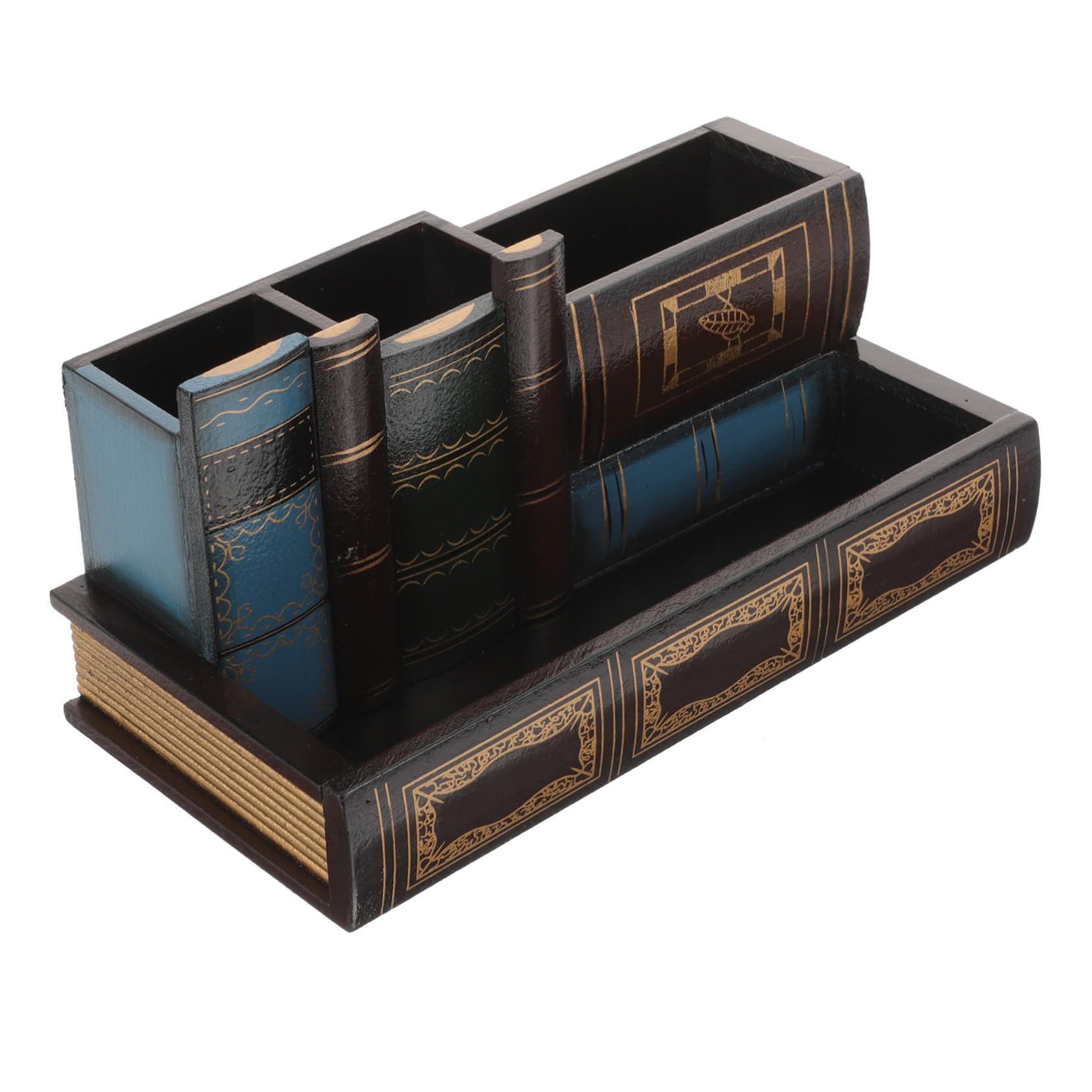 Porte-stylo vintage de bureau avec tiroir compact Ipetboom