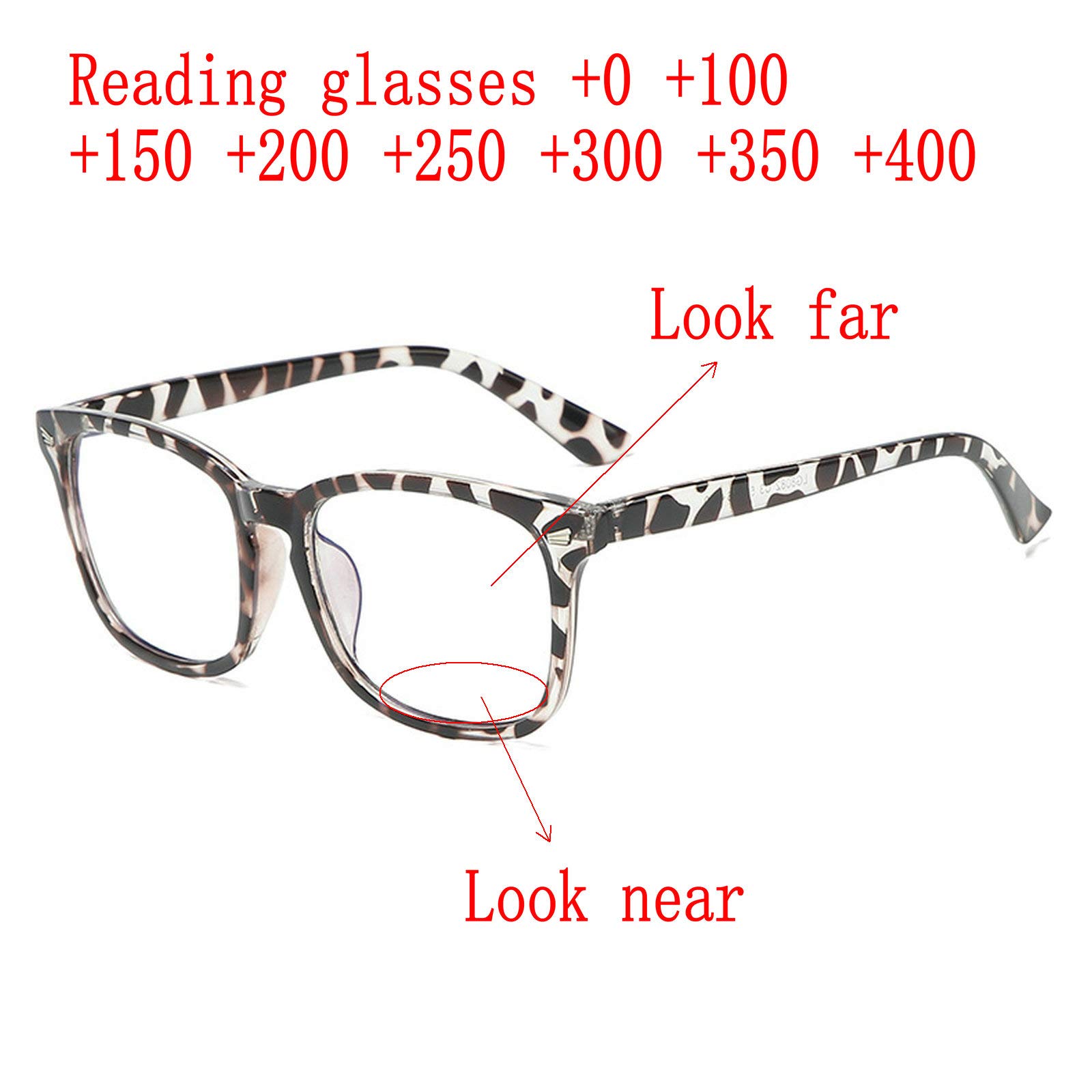 mincl Transition Sunglasses Photochromic Business Bifocal Reading Glasses Men Women 2 pairs Fashion Light Far and Near Presbyopia (2pcs-black&leopard, 2.75)