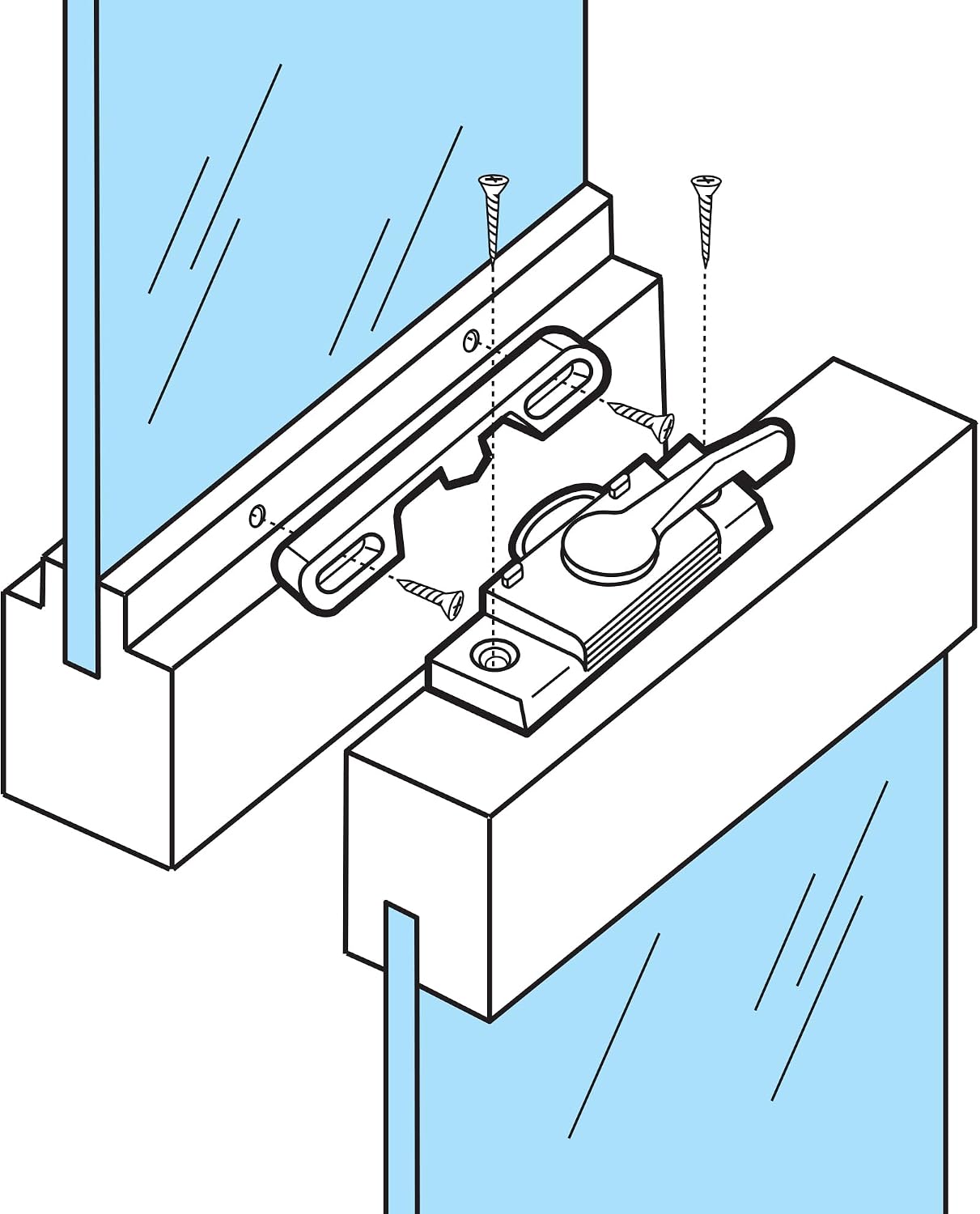 Prime-Line F 2626 Sash Lock, 2-1/16 In. Hole Centers, Right-Hand, BetterBilt 350 Series Vertical Sliding Windows, Diecast Zinc, White, (Single Pack) image 3
