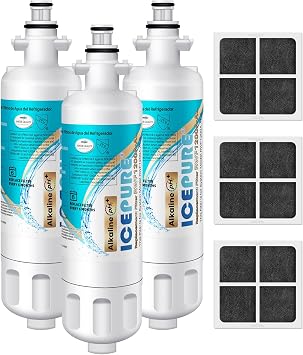 ICEPURE Alkaline ADQ36006101 Water Filter Replacement for LG LT700P,3 Combo