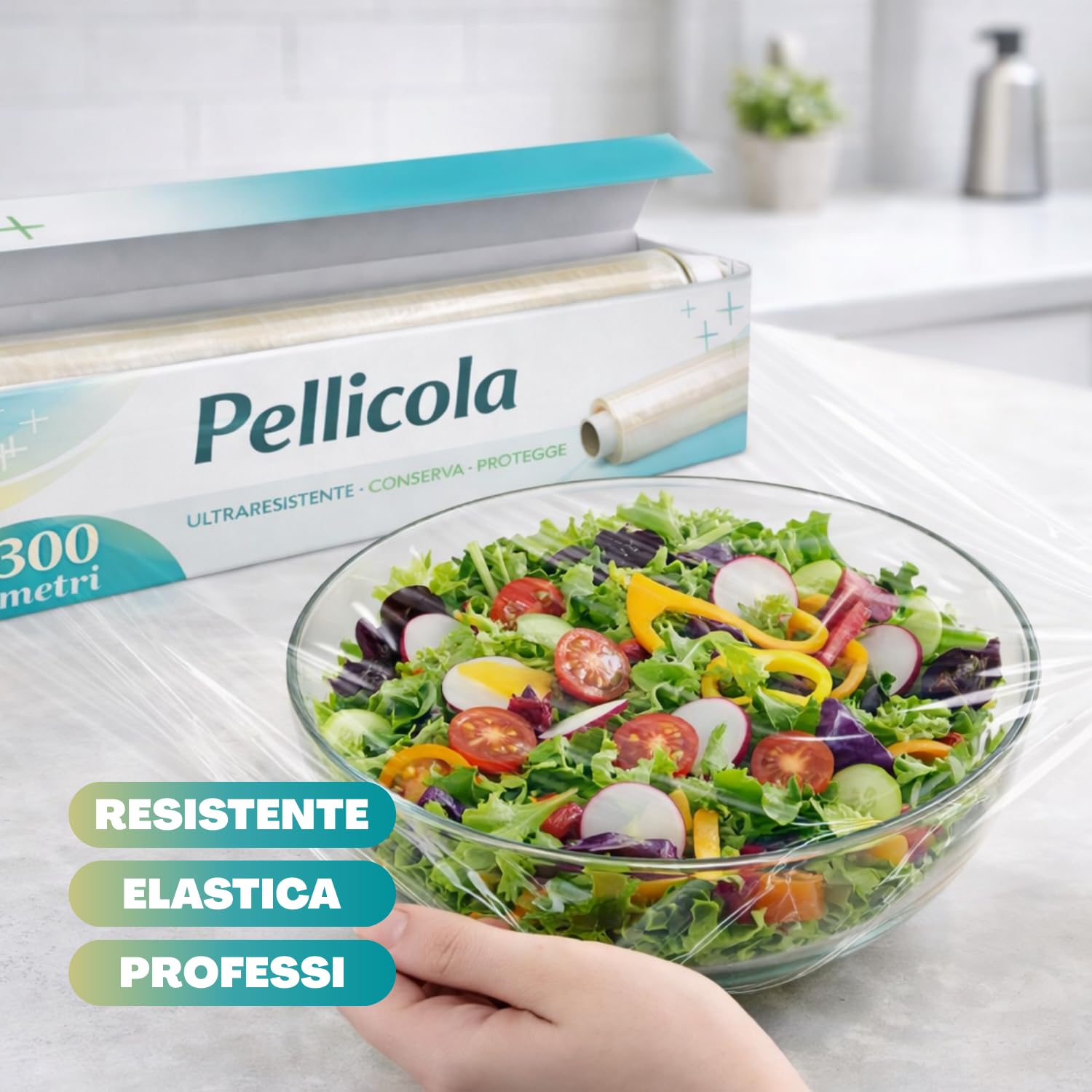 Virsus Pellicola Alimenti 300 Pellicola Trasparente Metri Rotolo Alimentare Professionale con Box - Varie quantità (1)