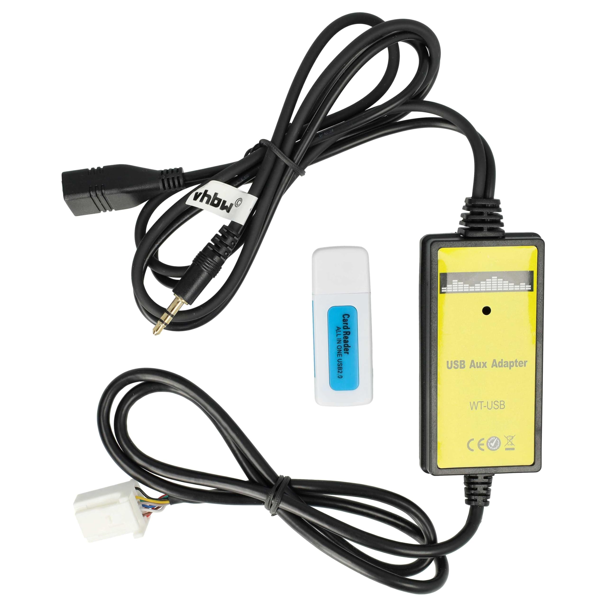 vhbw cavo adattatore audio AUX USB per autoradio (145 cm) compatibile con Toyota Venza 2009-2010, Yaris 2006-2010 - USB