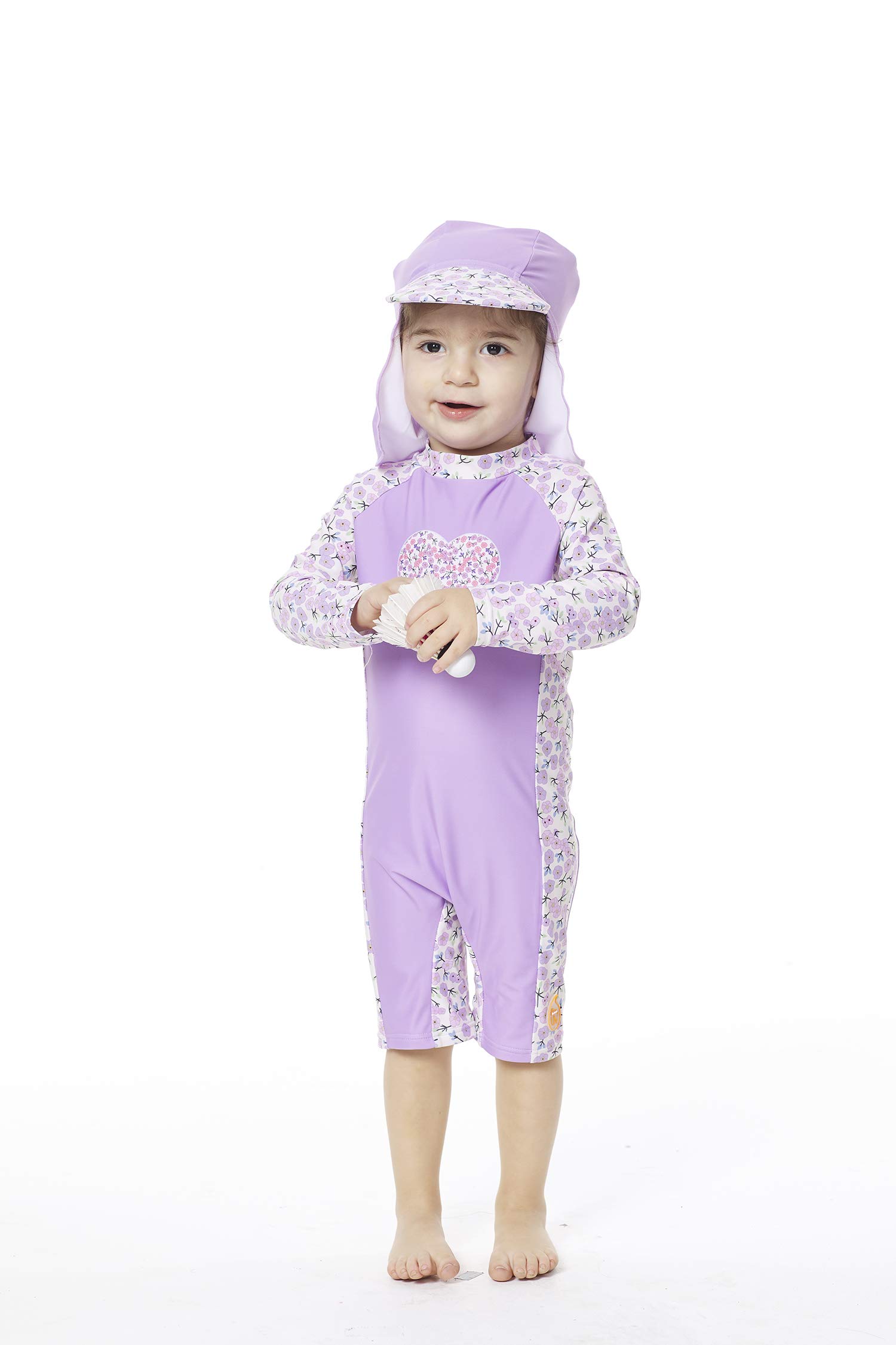 BONVERANO Costume Intero Resistente alle Maniche a 3/4 per Neonate Protezione UV 50+