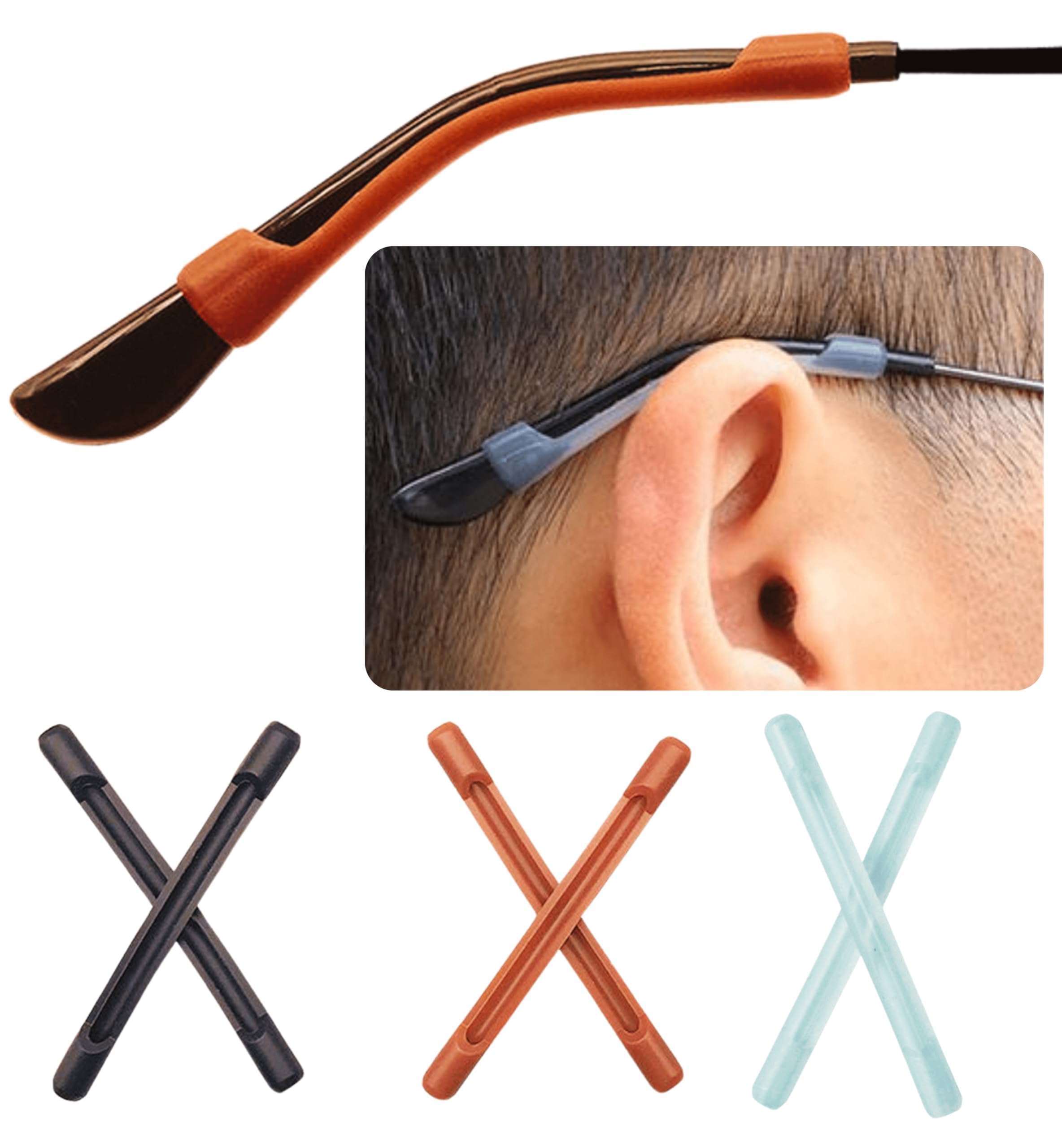 One Age[Pack of 4 Pcs / 2 Pairs]Silicone Soft Rubber Sleeve Eyewear Ear Grips Frame Hook Temple Tips Retainer Spectacles Reading Eye Glasses Sunglasses from Anti Slipping Anti-Slide, Anti-Fall (BLACK) (B0BNPTCT8F) Amazon Price History, Amazon Price Tracker