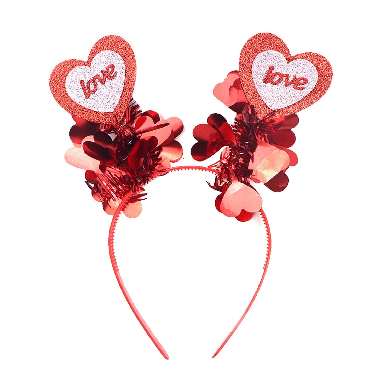 Valentines Headband Love Heart Head Band Glitter Heart Hair Band Wedding Holiday Party Props Hair Accessories for Women