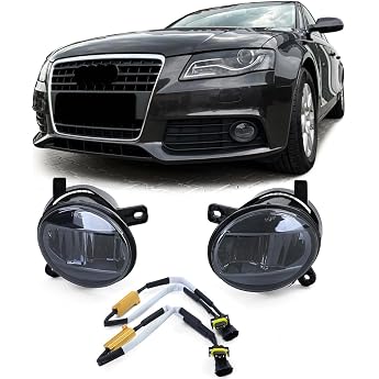 Clear Glass LED Fog Light Black Smoke for Audi A4 8K A6 4F Q5 Seat Exeo
