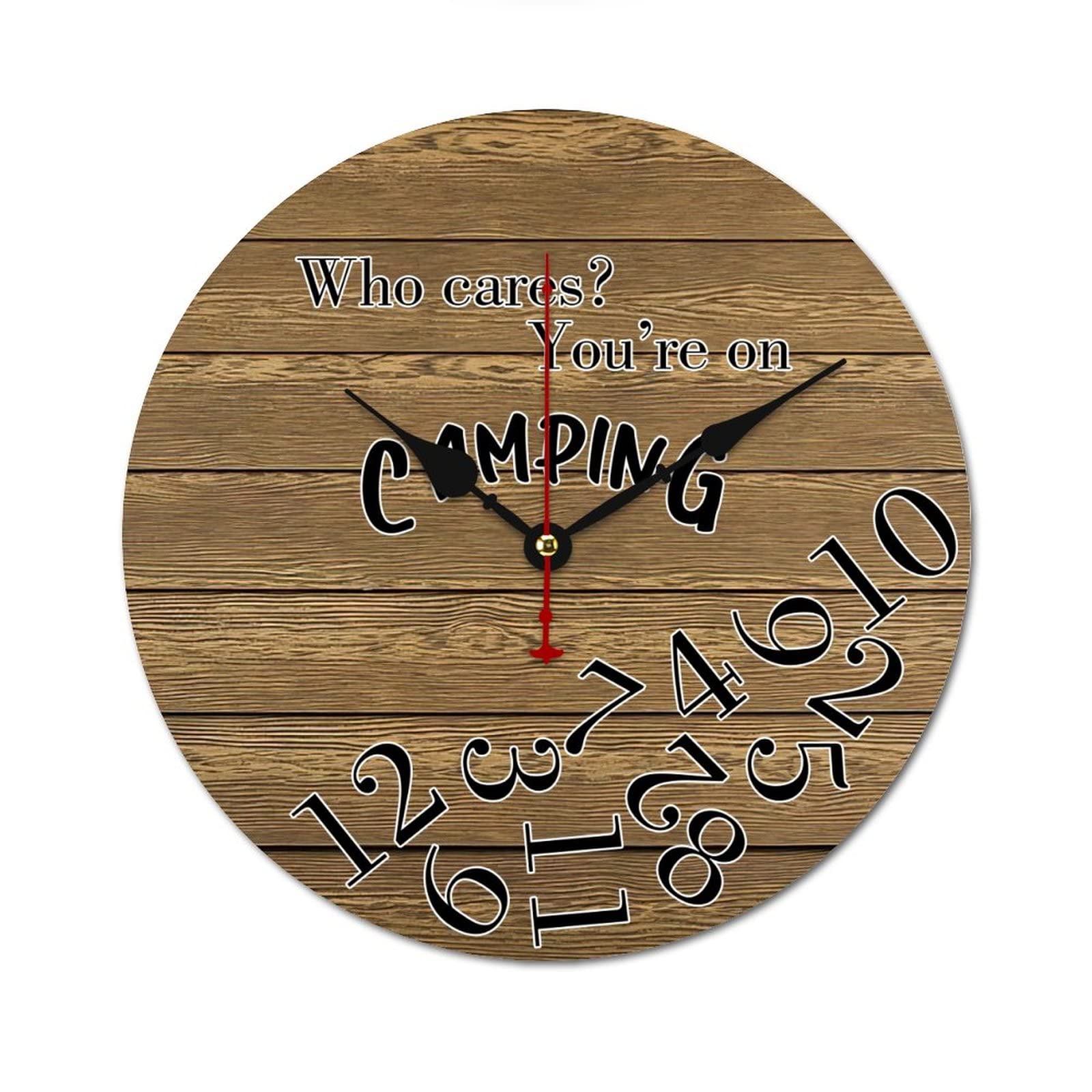 Cadeau pour campeur : horloge murale rétro et rustique de camp
