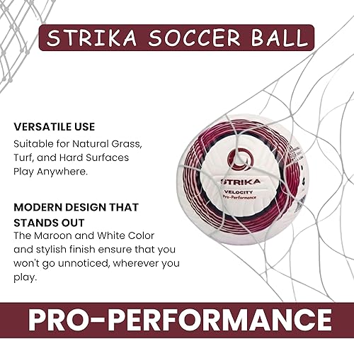 Miniatura 3 de STRIKA Balón de fútbol de calidad profesional Legacy  Material de piel sintética  Resistente al agua  Sin hilos  Juego en todas las superficies