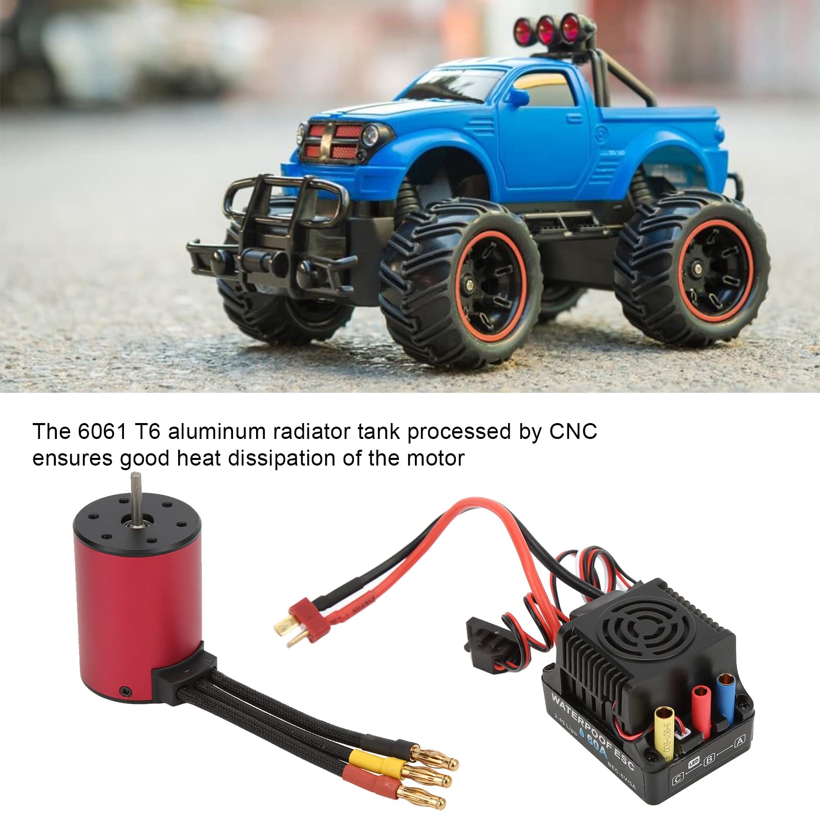 Silnik Bezszczotkowy z 60A ESC do Samochodów RC w Skali 1/10