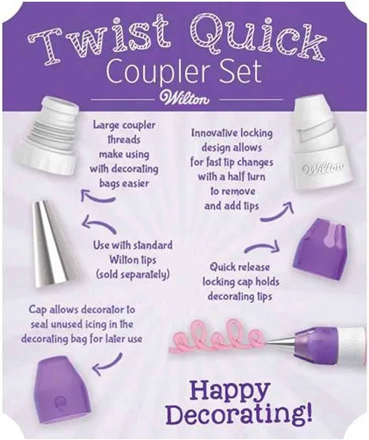 Wilton Twist Quick Decorating Coupler, 4-Pieces