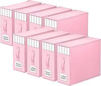 Vista 14 de Paquete de 4 Organizadores de Armario para Sábanas y Almacenamiento, Contenedores de Almacenamiento Plegables Resistentes con Ventana y Etiqueta