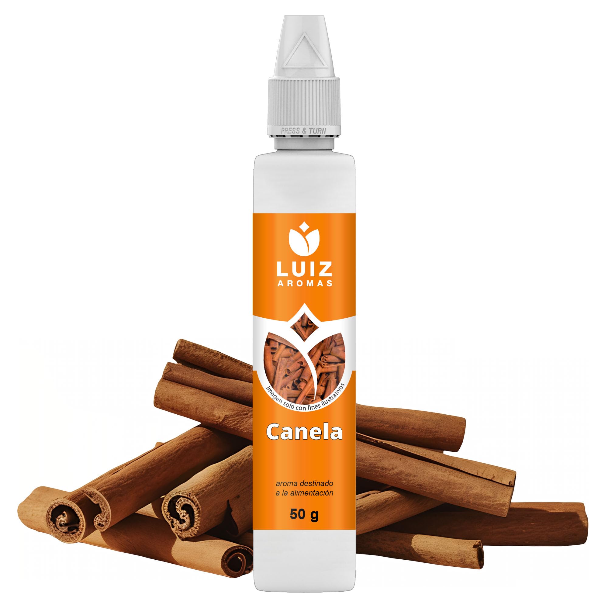 LUIZ AROMAS | Aroma Canela - Aroma Alimentario en Gotas para dulces de Hornear, Pasteles, Bizcochos y Tartas | Producto Vegano sin Calorías y sin Azucar | Producto 100% Italiano (50g)