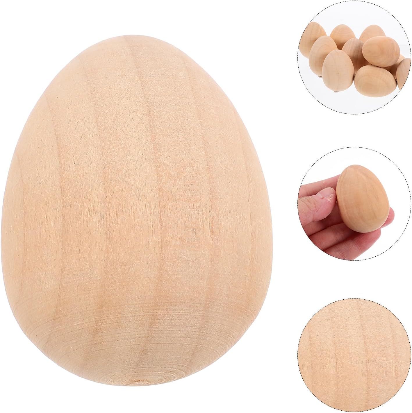 Sewroro 20pcs Wooden Easter Eggs Unfinished Blank Easter Eggs DIY Craft Ornaments for Kids Drawing and Painting