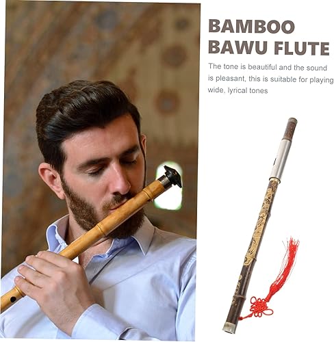 Miniatura 6 de SHOWERORO Cruz Blow Bau Instrumento de viento tradicional Bambú Bawu Silbato Flauta Shakuhachi Bawu Flauta de bambú Clarinete Nacional Bawu Flauta