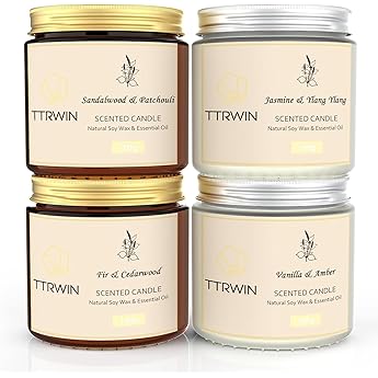 Scented Candles Gift Set, Soy Wax Candles of Vanilla Honey
