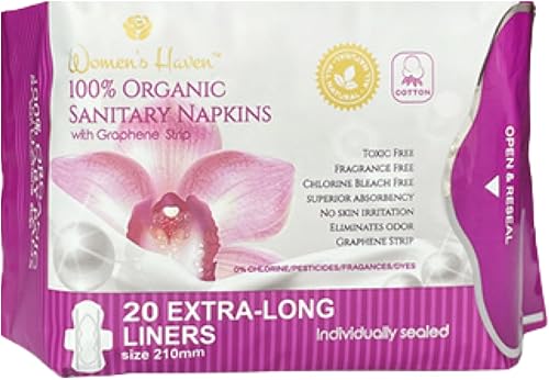 Servilletas sanitarias orgánicas Haven para mujer (forros extralargos)