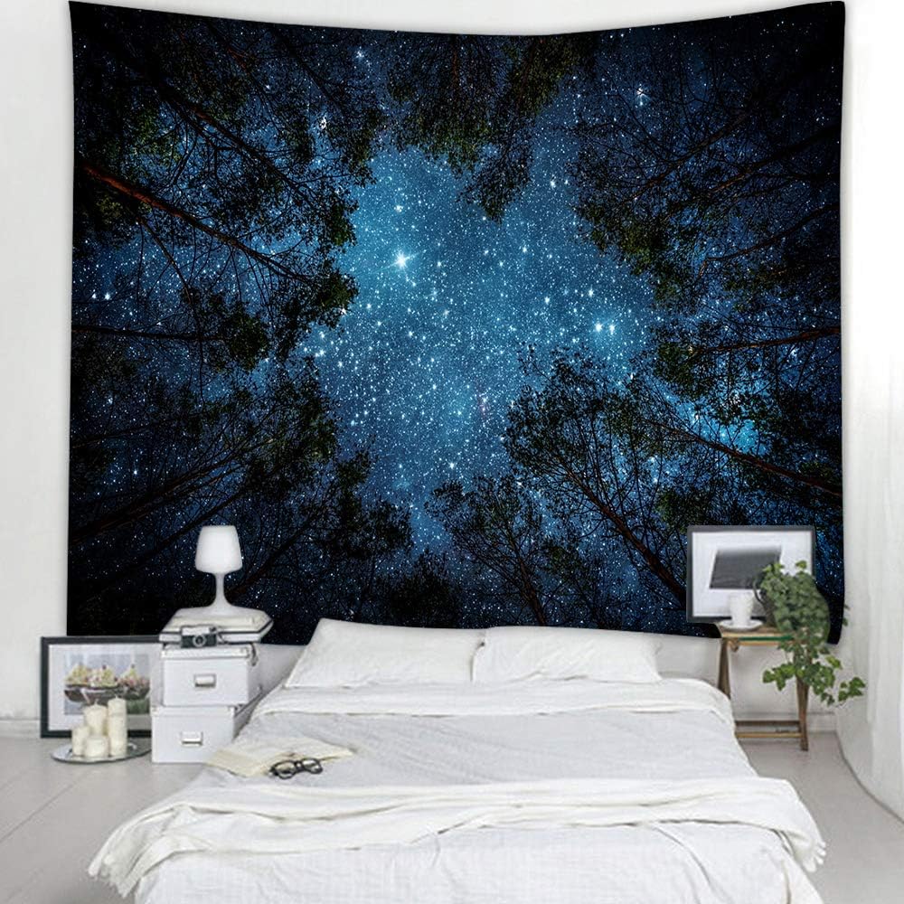 Llamazing Forest Tapestry Home Decor Landscape Tapestry Living Room Bedroom Decoration Tapestry Magic Tapestry Curtain (Looking Up at The Stars - Image 4