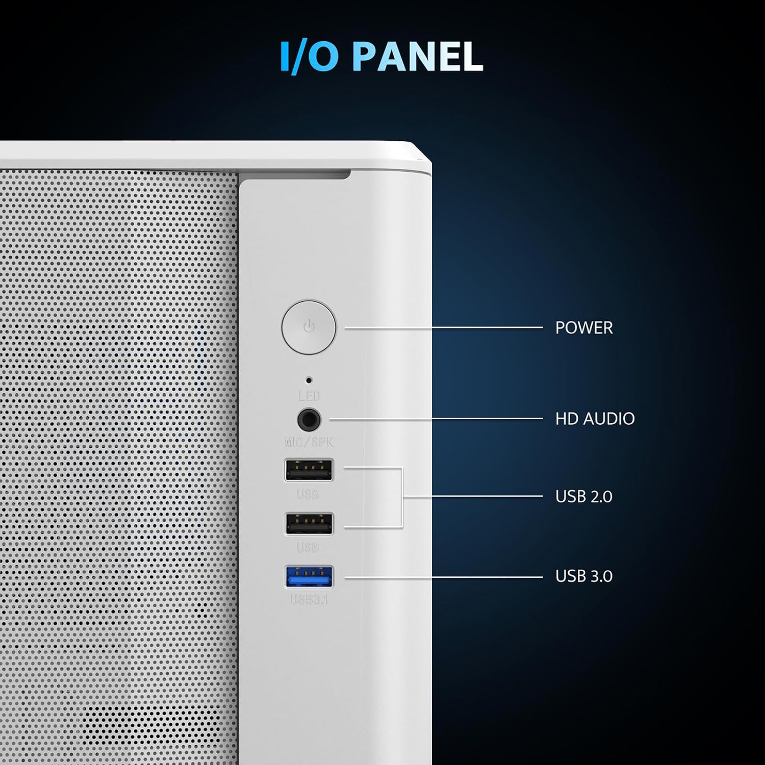 darkFlash Micro-ATX PC Case, Pre-Install 3 PWM ARGB Fans Computer Case, High Heat Dissipation MATX Gaming PC Case, USB 3.0 Port, Supports up to 240mm AIO(DB330M MESH, White)