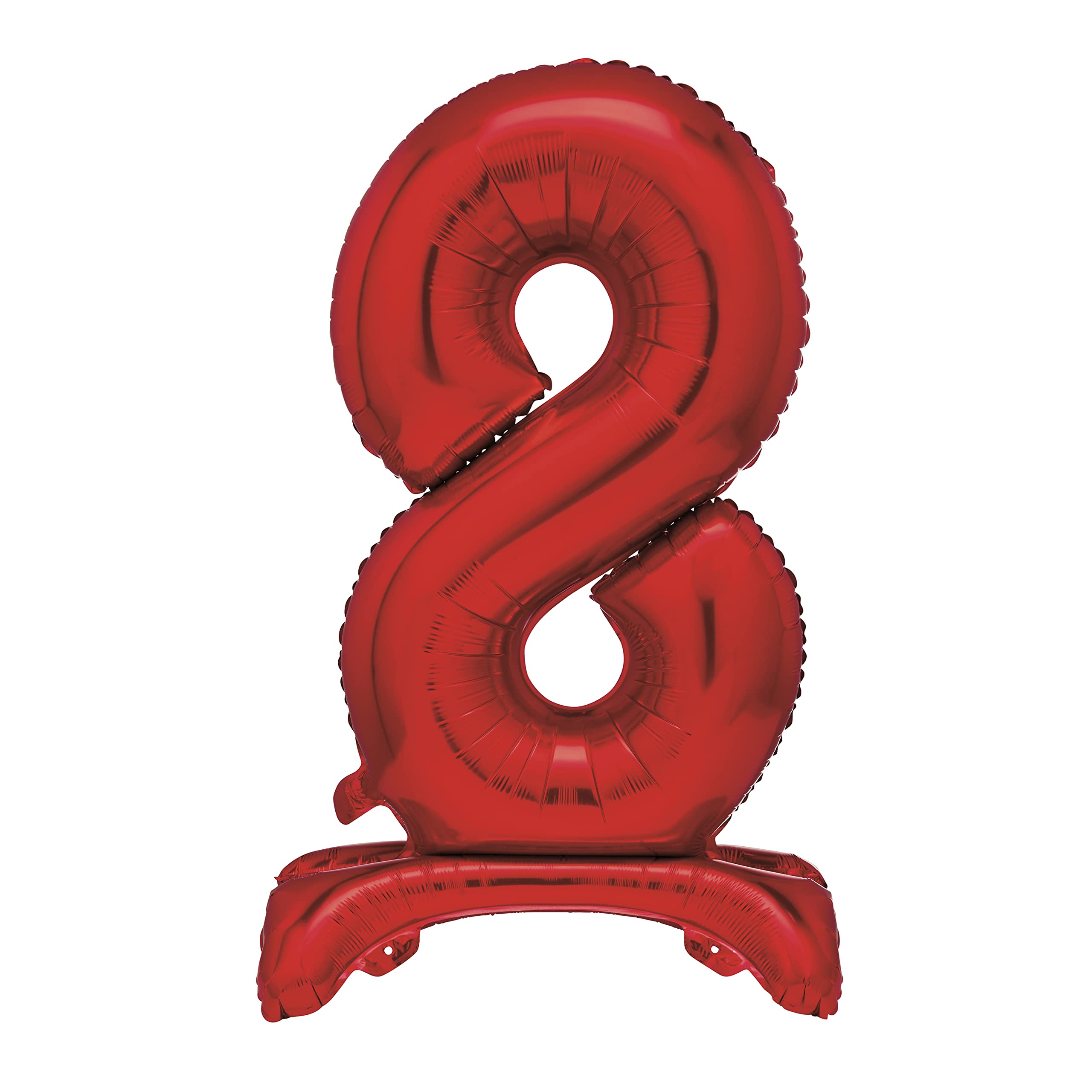 Unique Red Standing Number 8 Foil Balloon 30", Packaged