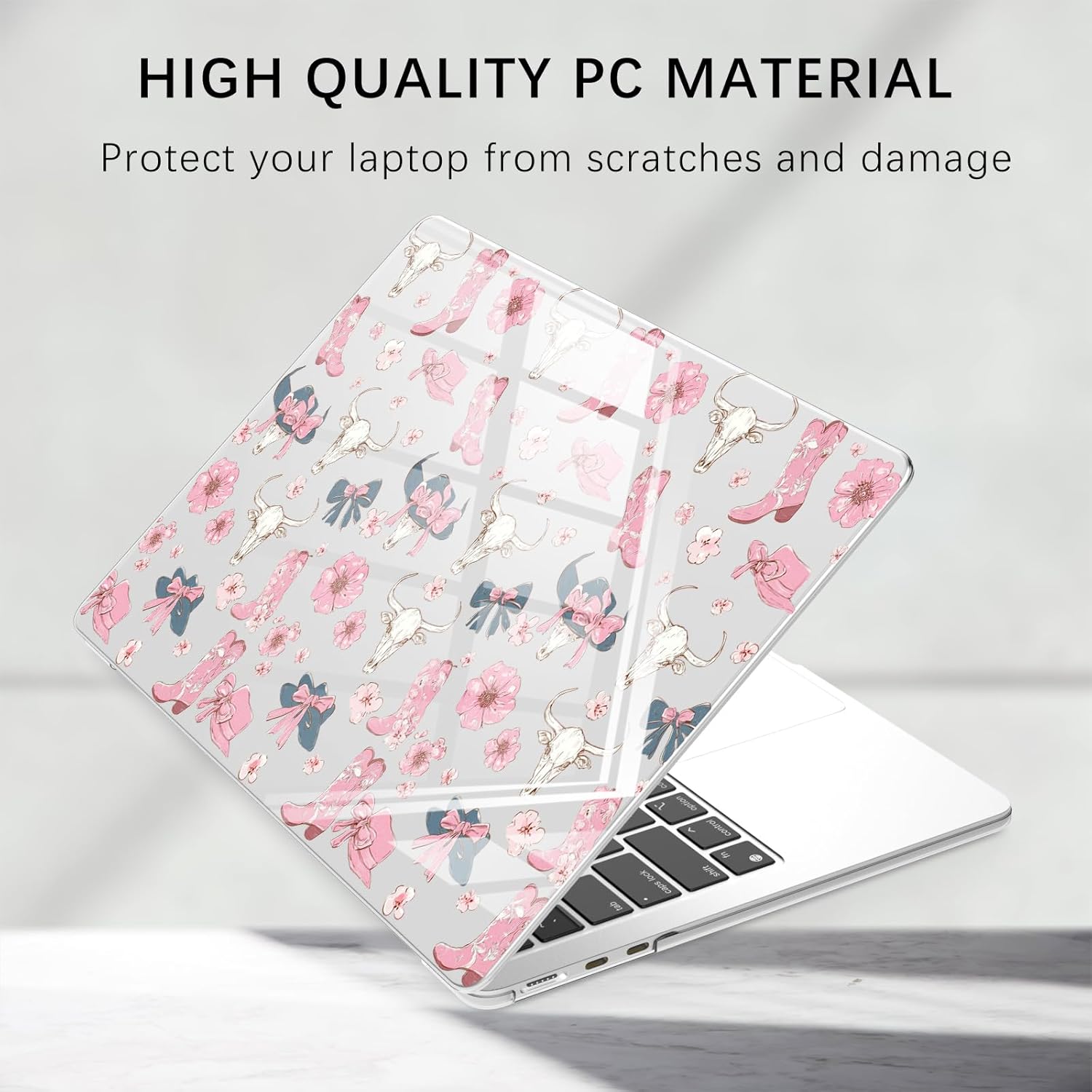 Compatible with MacBook Air 15 inch Case M5 M4 M3 M2 2026-2023 Release A3448 A3241 A3114 A2941, Cute Western Cowgirl Flower Protective Hard Shell Clear Cover for Mac Air 15.3 inch