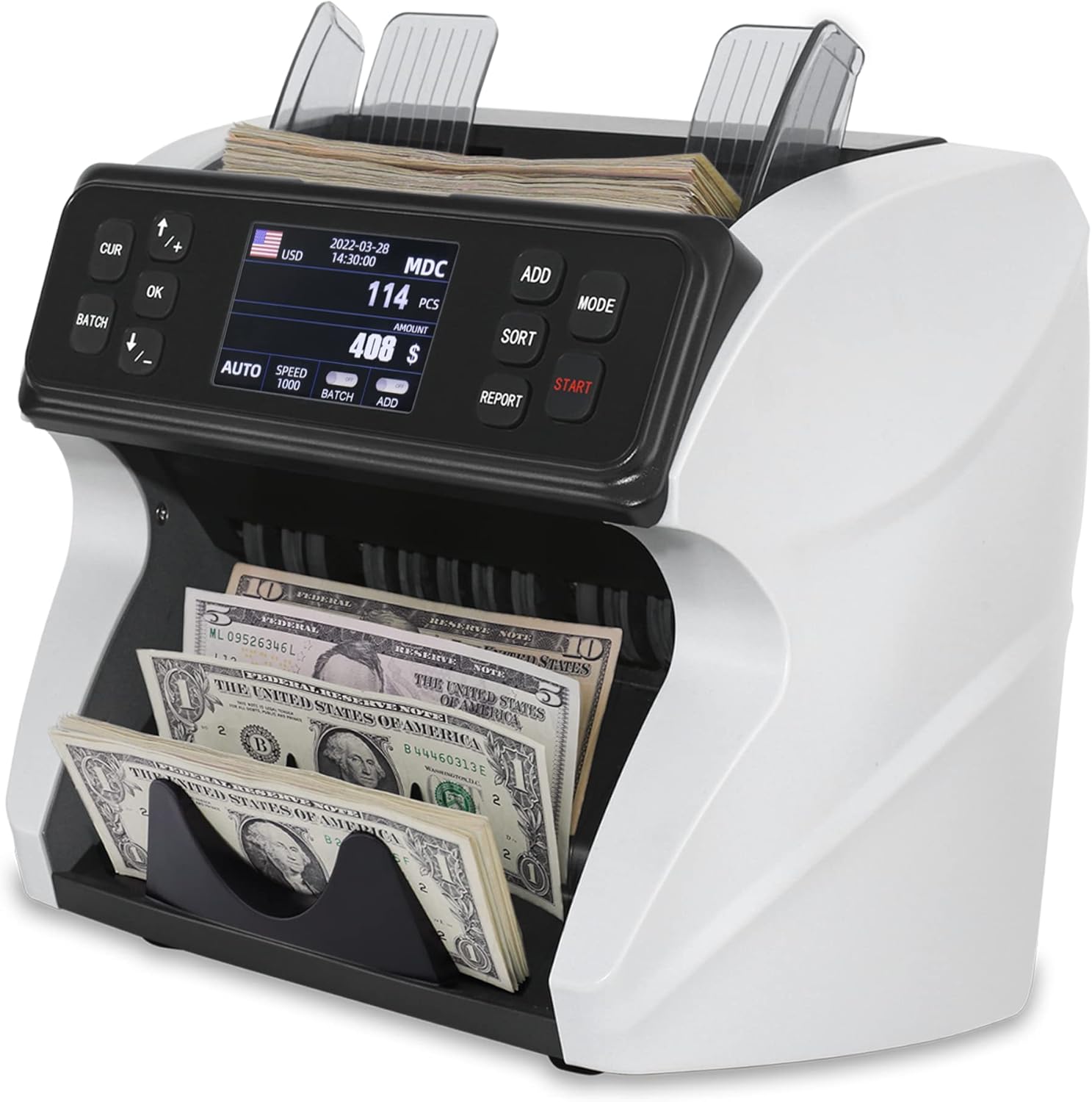 DETECK Spark Money Counter Machine Mixed Denomination, Multi Currency