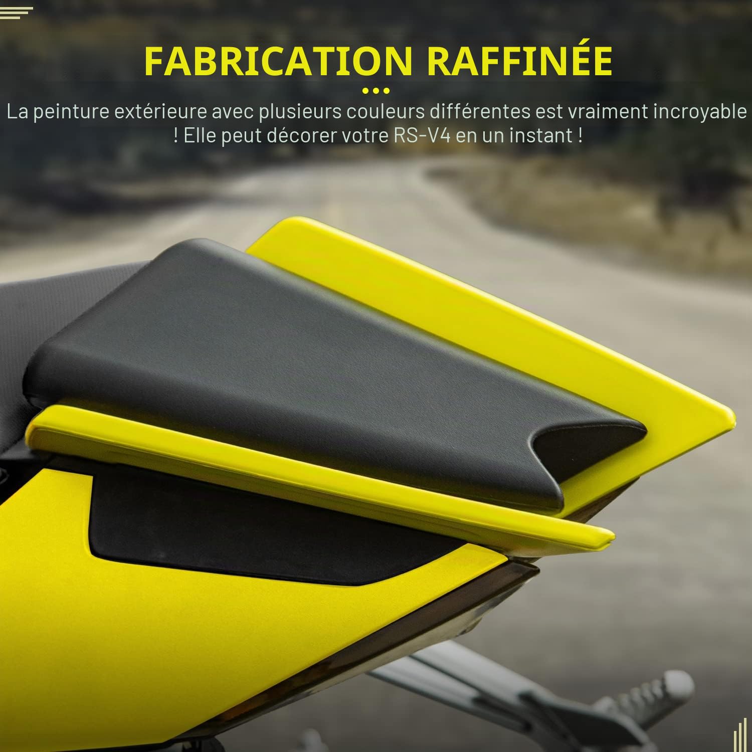 Couverture de carénage de Capot de siège arrière de Moto Compatible avec A.prilia RS660 RS 660 Tuono 660 (2020-2023) RSV4 RS V4 1100 (21-23) Capot de Selle Passager (Noir Mat)