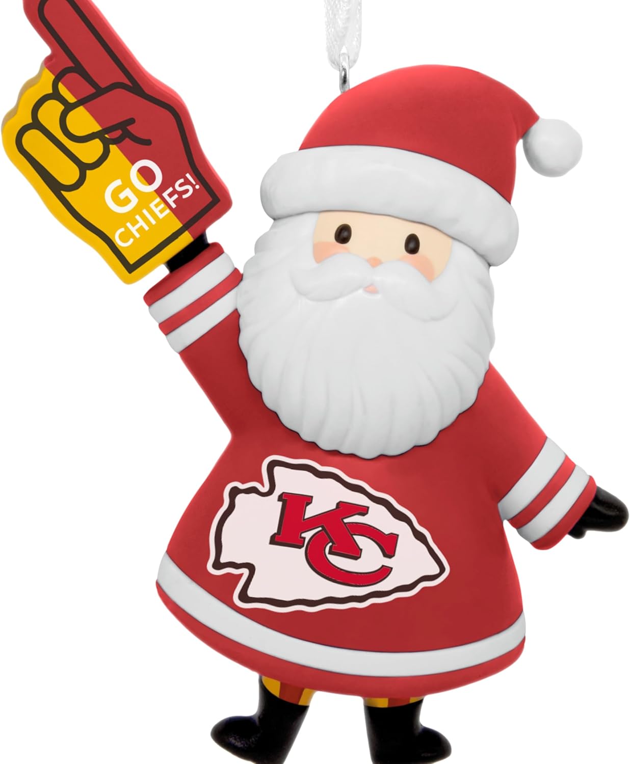 Hallmark NFL Kansas City Chiefs Santa Fan Christmas Ornament, Gifts for Sports Fans - Image 5