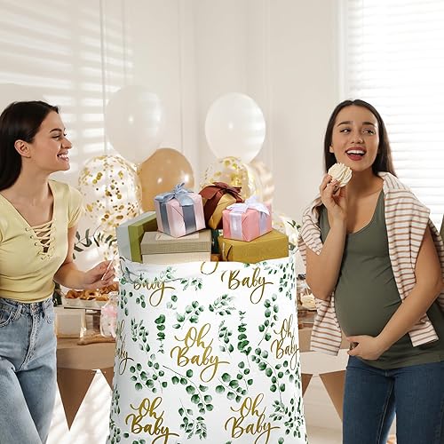 Miniatura 5 de Leinuosen 2 bolsas de regalo grandes de 70 pulgadas, bolsas de regalo grandes para baby shower, bolsas de regalo de cumpleaños de eucalipto, bolsas