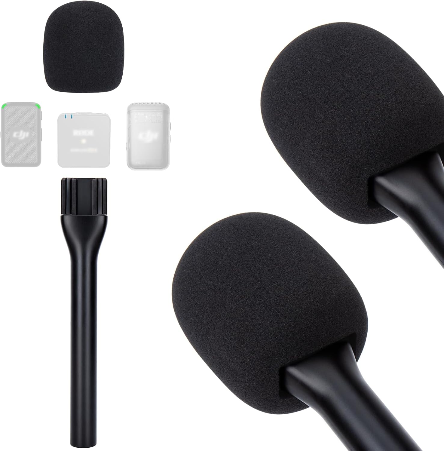SUNMON Handheld Wireless Mic Stand for Rode Wireless Mic, Holder for Rode Wireless Go 2/ Rode Wireless Pro, Rode Interview Microphone Adapter Handheld for Rode Wireless Go II/DJI and More (2 PACKS)